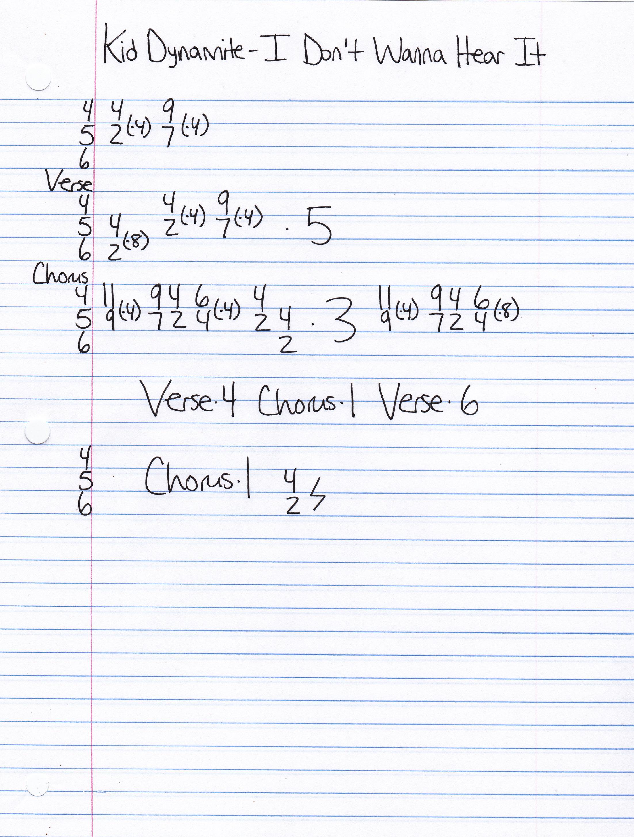 High quality guitar tab for I Don't Wanna Hear It by Kid Dynamite off of the album Cheap Shots, Youth Anthems. ***Complete and accurate guitar tab!***